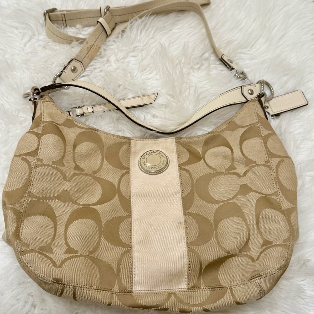 Vintage Coach Tan Signature Shoulder Bag